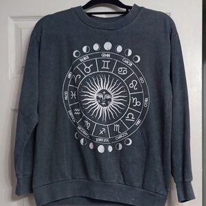 Chemistry Sun and Moon Graphic Black Sweater